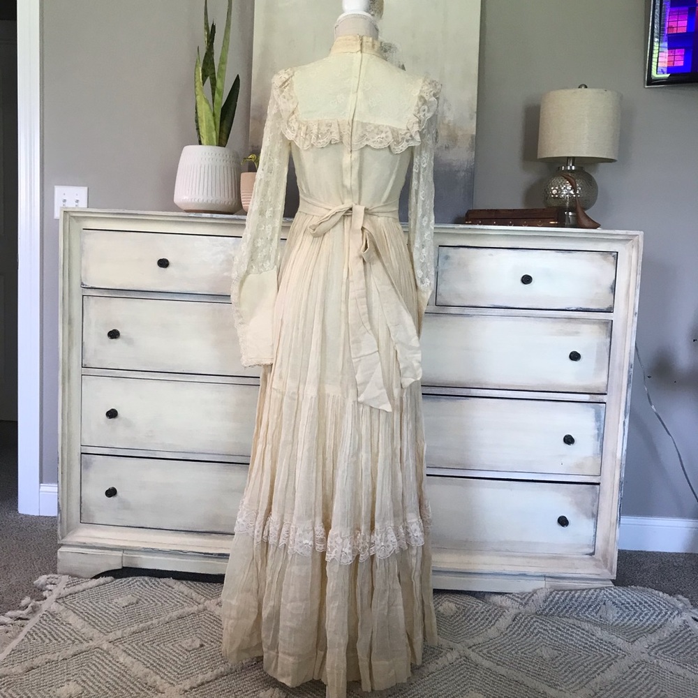 Gunne Sax High Collar Cottagecore Dress 11 - Picture 2 of 10